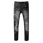 balmain jeans stretch distressed skinny imitation hole